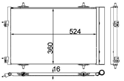 KLİMA KONDENSERİ RADYATÖRÜ PEUGEOT P508 10 CITROEN C5 10 1.6 HDI DV6 THP-VTI EP6