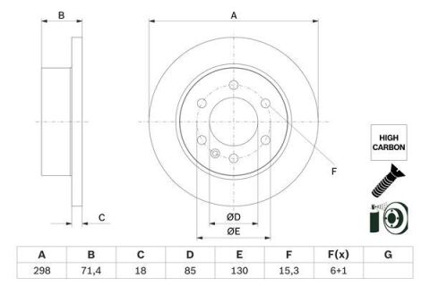 FREN DISKI ARKA MERCEDES SPRINTER B907 B910 18 KOD: -B25