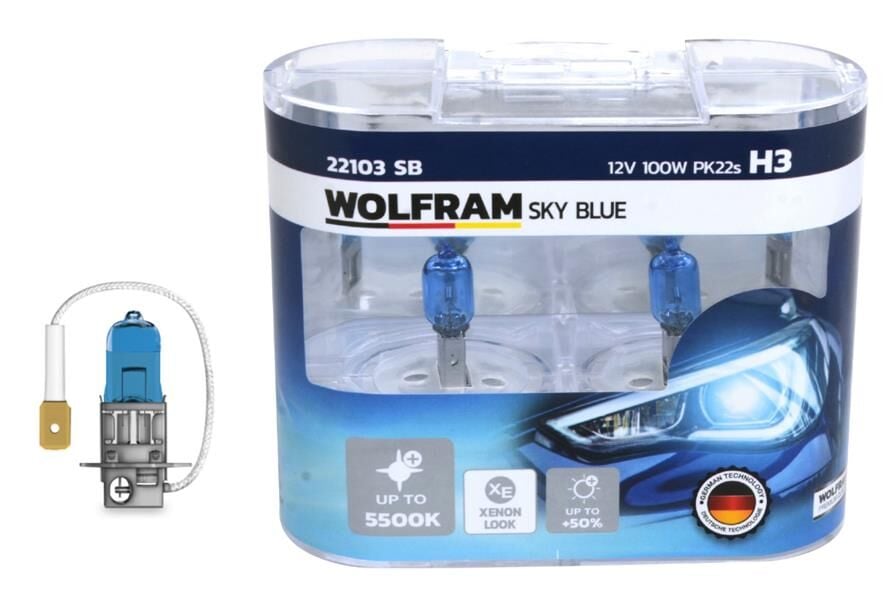 Ampul 12V H3 100 Pk22S Sky Blue Beyaz Işık