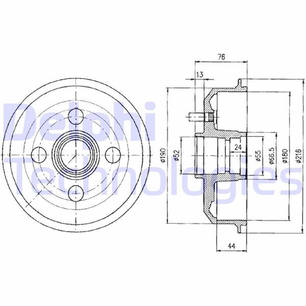 ARKA KAMPANA ESCORT 90 00 FIESTA III FIESTA IV 00 12 180 MM ABS