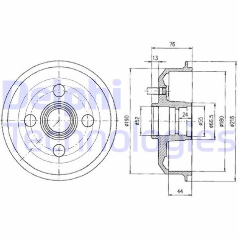 ARKA KAMPANA ESCORT 90 00 FIESTA III FIESTA IV 00 12 180 MM ABS