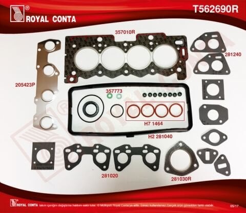 Üst Takım Contası Reınz Keçeli S.Lastikli P207 1.4 Tu3A 06 P106-P205-P206-P306-P307 Tu3Jp 1.4