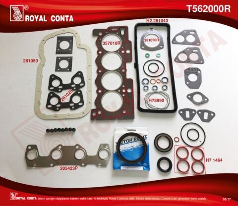 Motor Takım Conta Reınz Keçeli S.Lastikli P207 1.4 Tu3A 06 P106-P205-P206-P306-P307 Tu3Jp 1.4