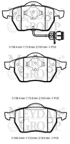 4A0698151A - AUDI A100- 92/95; ÖN FREN BALATASI 2,0/2,4D/2,5TDI/2,6/2,8 (2KABLOLU)(DİSK)(156,4X73,8X19,5)(BRAMAX)