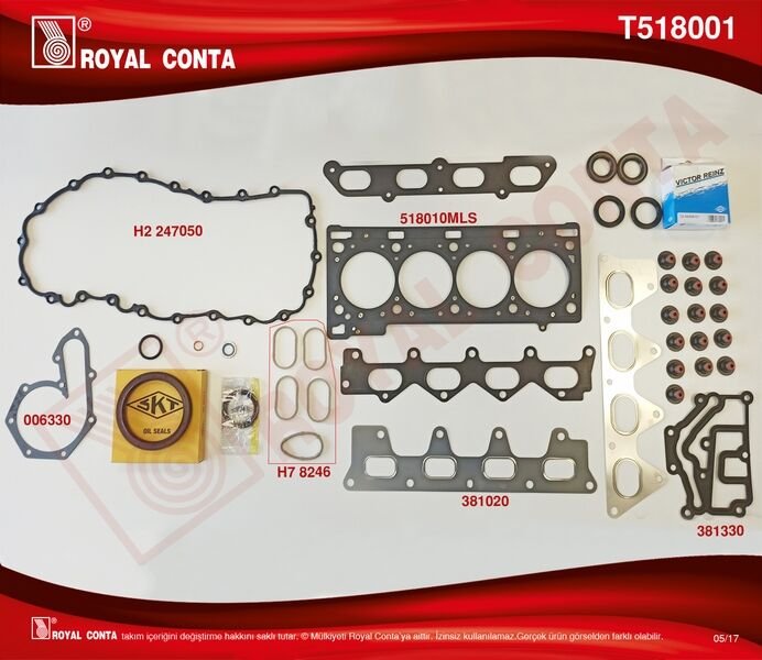 Motor Takım Conta Skc Li Lgn Iı 2.0 16V F4R Skt Keçeli Ve Subap Lastikli