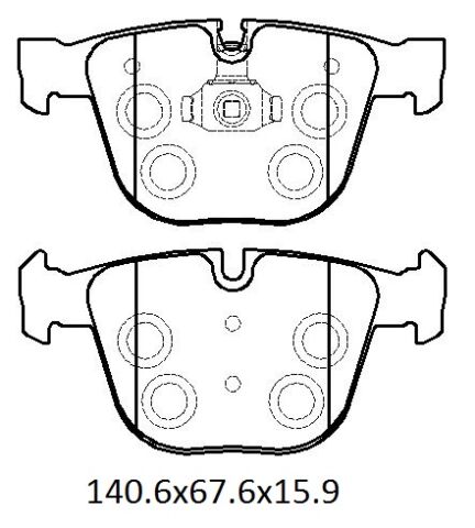 34116763305 - Bmw X5- E70- 07/13; Arka Fren Balatası (Kablosuz)(Disk)(140.6X67.6X15.9)(Bramax)