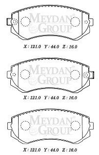 44060-VC090 - NISSAN PATROL- 06/07; ARKA FREN BALATASI (DİSK) (121X44X16) (DAIWA)