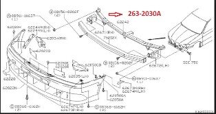 62290-9F530 - NISSAN PRIMERA- P11- 00/02; ÖN TAMPON DEMİRİ ÜST (EAGLE BODY)