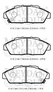 45022-SM2-000 - HONDA ACCORD- 90/93; ÖN FREN BALATASI (DİSK) (141,2X51X18,5) (DAIWA)