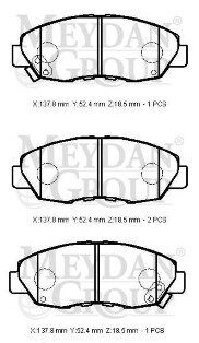 45022-SM4-507 - HONDA ACCORD- 90/93; ÖN FREN BALATASI (DİSK) (137,8X47,5X18,5) (DAIWA)