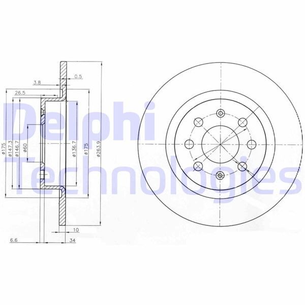 ARKA FREN AYNASI CORSA E 14 ADAM 13 PUNTO EVO-GRANDE PUNTO 05 264x10x4DLxHAVALI 15 İNÇ 55700592