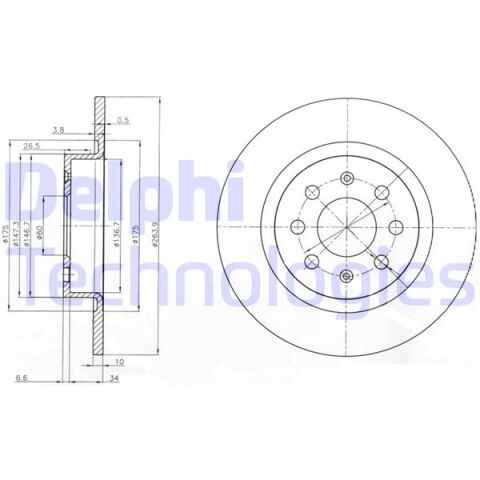 ARKA FREN AYNASI CORSA E 14 ADAM 13 PUNTO EVO-GRANDE PUNTO 05 264x10x4DLxHAVALI 15 İNÇ 55700592