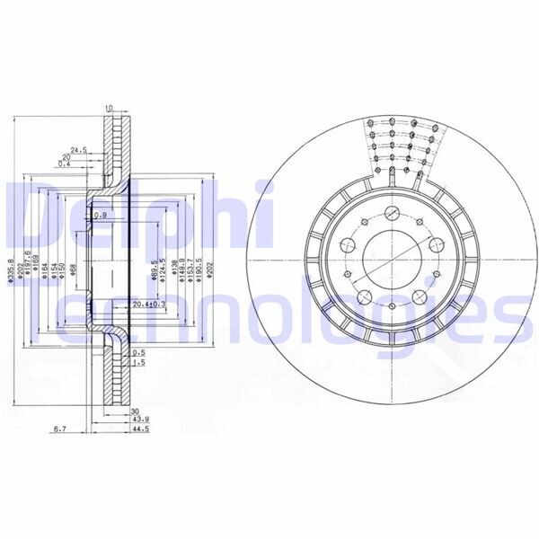 ÖN FREN AYNASI ADET VOLVO XC90 2.5T-D5-T6 2002-2010 17 JANT 336x30x5DLxHAVALI 31262489