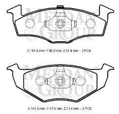 1H0615106E - VOLKSWAGEN POLO- CLASSIC- 96/01; ÖN FREN BALATASI (DİSK) (141,6X50X16,48/141,6X47,4X16,48) (BRAMAX)