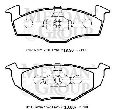 1JH0698151B - VOLKSWAGEN POLO- CLASSIC- 96/01; ÖN FREN BALATASI (DİSK) (141,6X50X18,80/141,6X47,4X18,80) (BRAMAX)