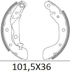 93740252 - CHEVROLET KALOS- HB- 04/05; ARKA FREN PABUCU (101,5X36) (DAIWA)