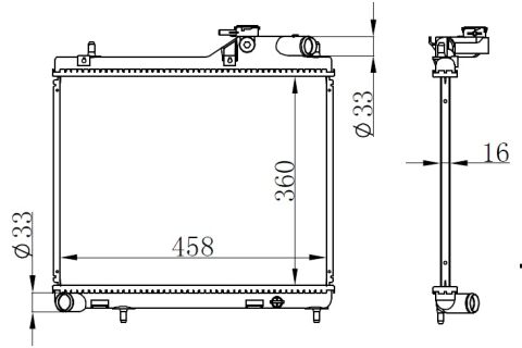 RADYATÖR BRAZİNG ACCENT ADMIRE 1.5 CRDI 02-05 MEK AC KLİMASIZ 458x360x16