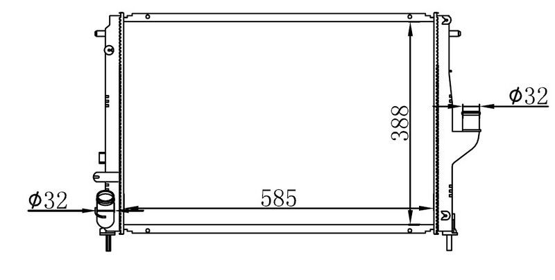 RADYATÖR BRAZİNG DACIA DUSTER 10 LOGAN 05 1.5 DCİ Mek.Şanz. / AC 585x408x26