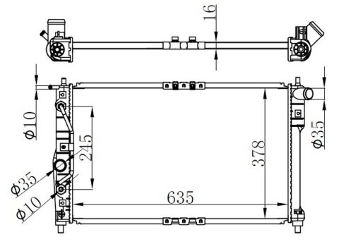 RADYATÖR BRAZİNG CHEVROLET-DAEWOO LANOS 97 AC /- OTOM. 635x378x16