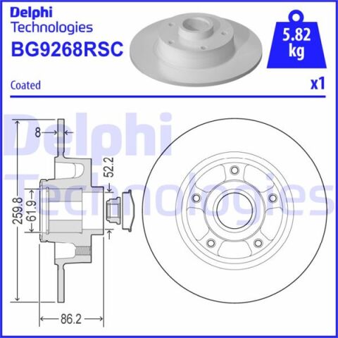 ARKA FREN DİSKİ RENAULT MEGANE IV 15 DIŞ CAP: 260 MM K:86 MM 5 DELİK