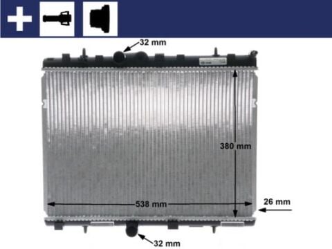 RADYATÖR C3 02 C2 03 207 07 1.4-1.6 16V-1.6HDI AC MEK AL/PL/BRZ 378x548x26