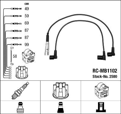 ATESLEME KABLOSU SETI MERCEDES M110 W123 S123 C123 W460 W126 R107