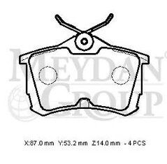 43022-S1A-E02 - HONDA ACCORD- 99/00; ARKA FREN BALATASI (DİSK) (87X53,2X14) (DAIWA)