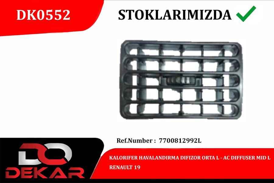 Kalorıfer Havalandırma Dıfızor Orta L Renault 19