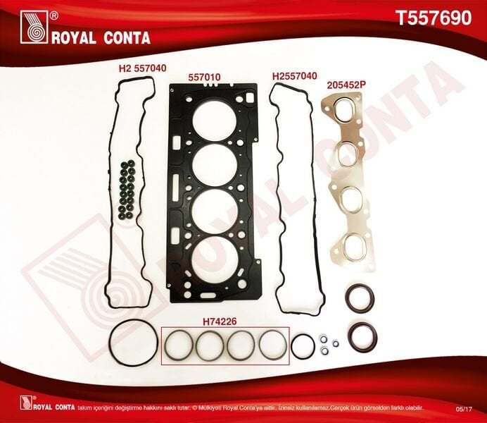 Üst Takım Contası Reınz Keçeli S.Lastikli P206-P207-P307-P308 1.6 16V Tu5Jp4