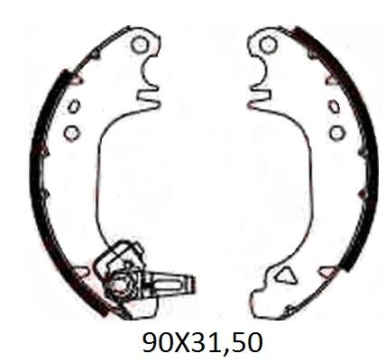 4241.L3 - CITROEN SAXO- 96/00; ARKA FREN PABUCU (90X31,50) (BRAMAX)