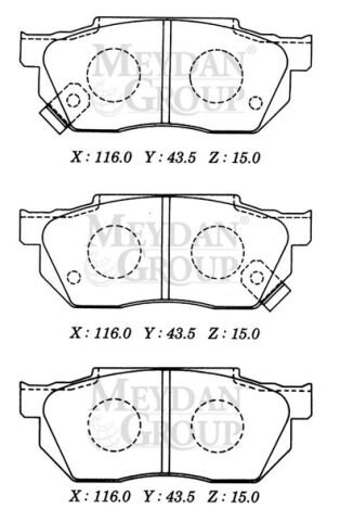 45022-SR3-910 - HONDA CIVIC- SD/HB- 92/95; ÖN FREN BALATASI 1.4cc TIRNAKLI TİP (DİSK) (116X43,5X15) (DAIWA)